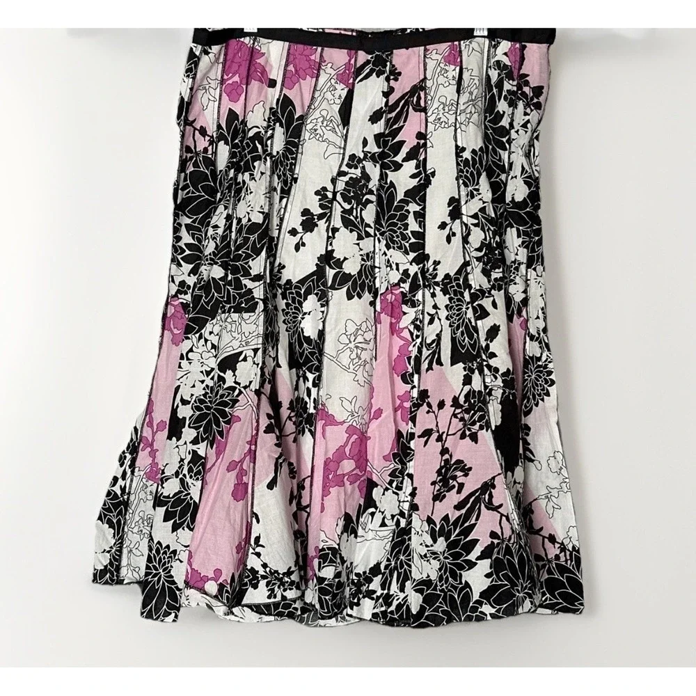Focus Lifestyle Women's Skirt 16W Multicolor Abstract Pleated Flare Lined